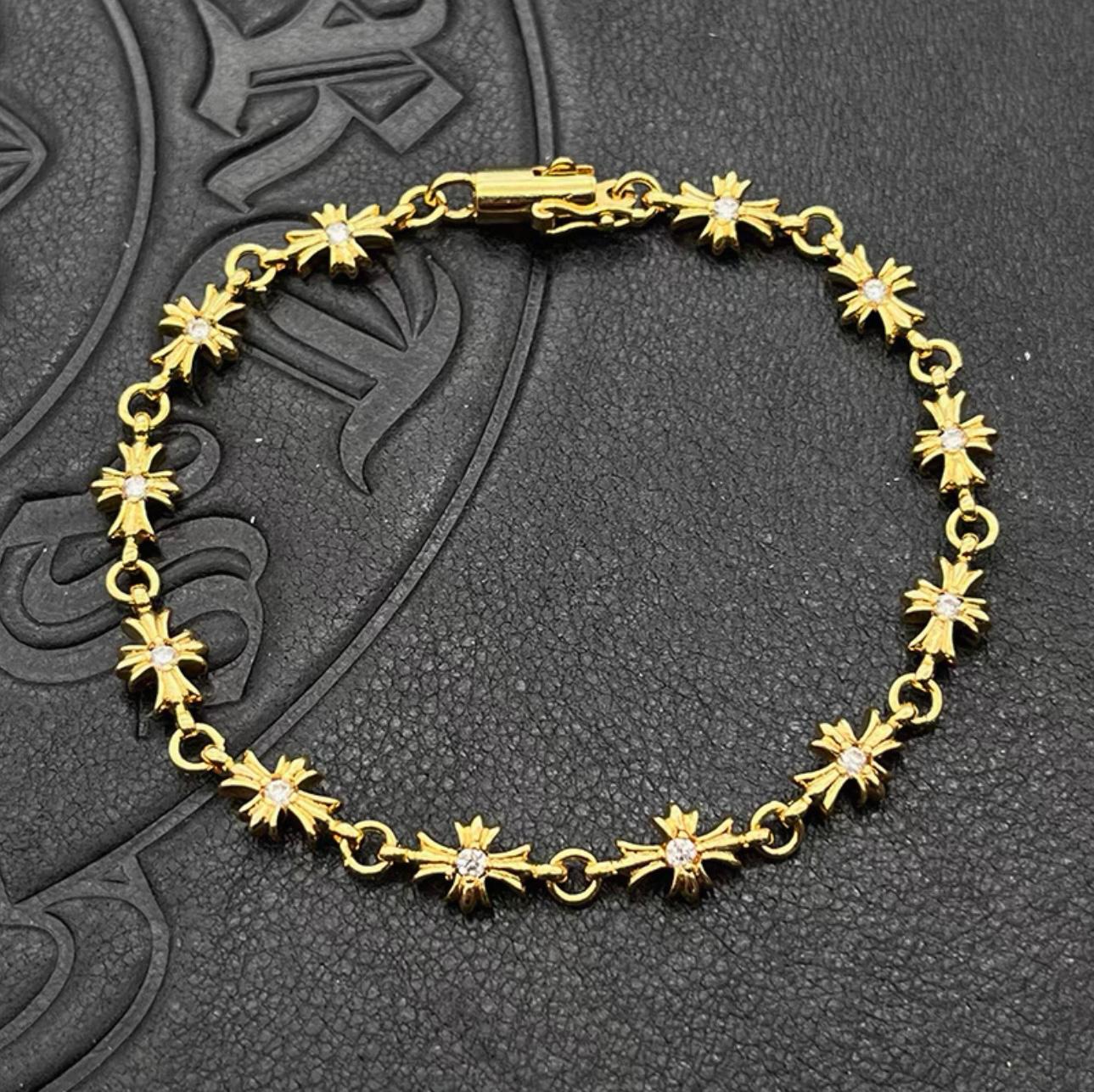 Gold Cross Chain Link Bracelet™