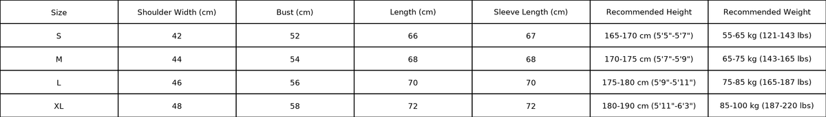 Size chart