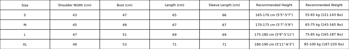 Size chart