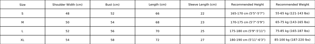 Size chart