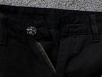 Blue & Leopard Cross Patch Black Carpenter Pants™