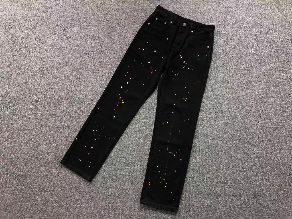 Paint Splatter Triple Yellow Cross Patch Black Jeans™