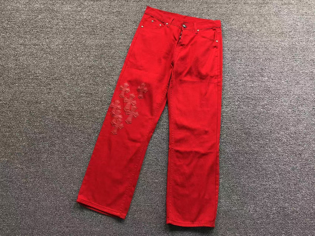 Cross Patch Red Denim Jeans™