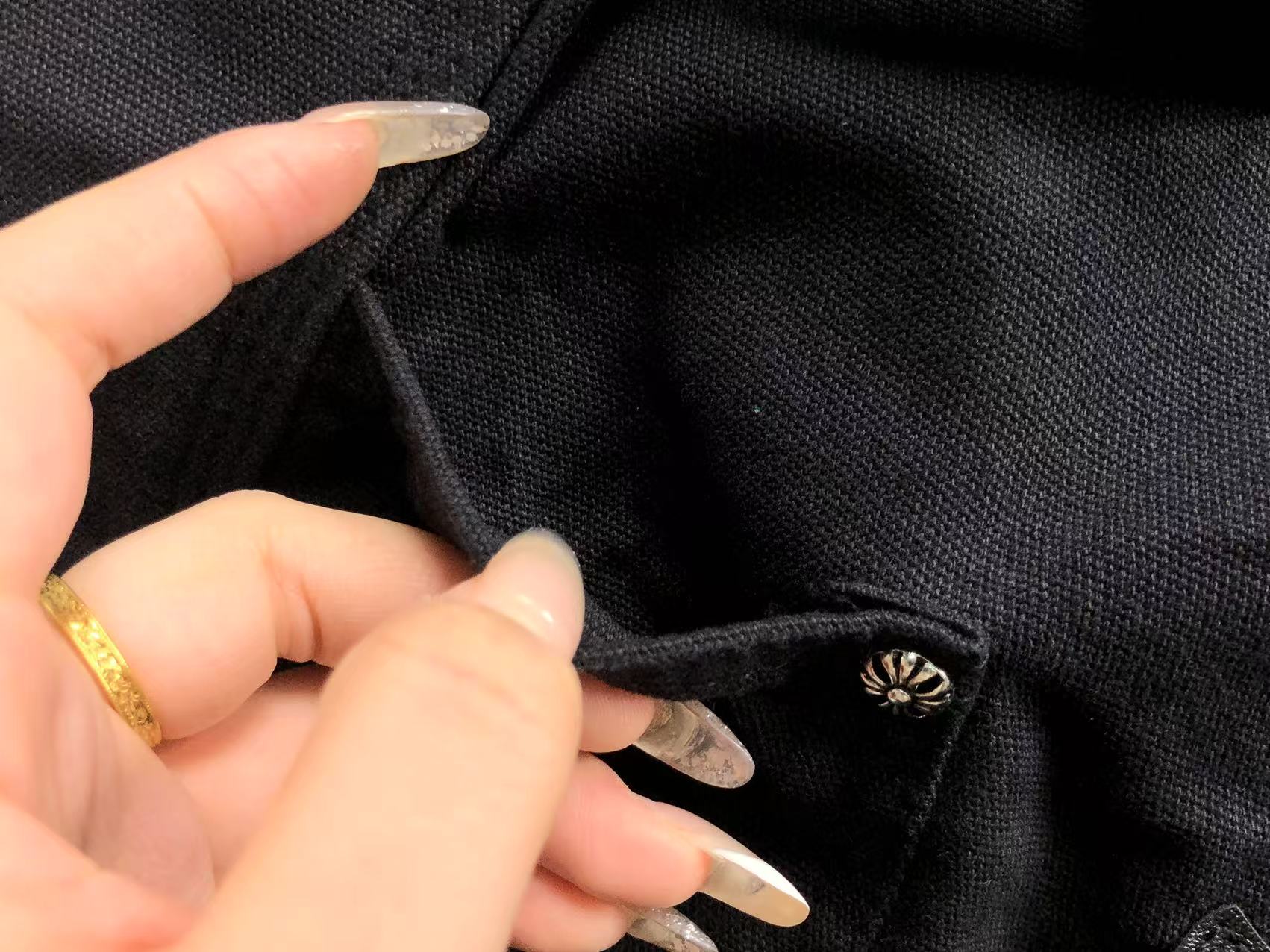 Black Cross Patch Black Carpenter Pants™