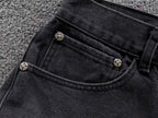 Black & White Cross Patch Baggy Black Jeans™