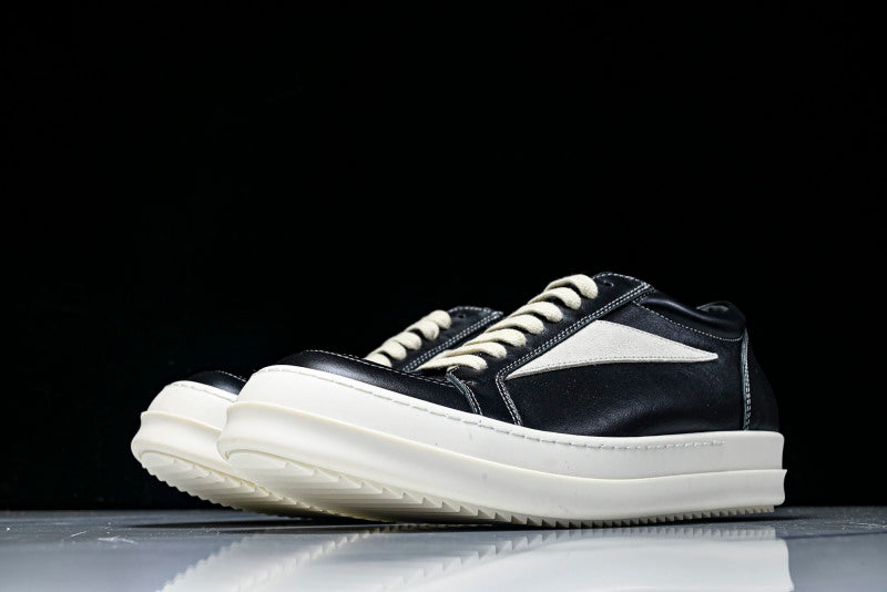 DRKSHDW Vintage Low Black Milk Leather Sneakers
