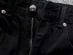 Blue & Light Blue Cross Patch Black Denim Jeans™