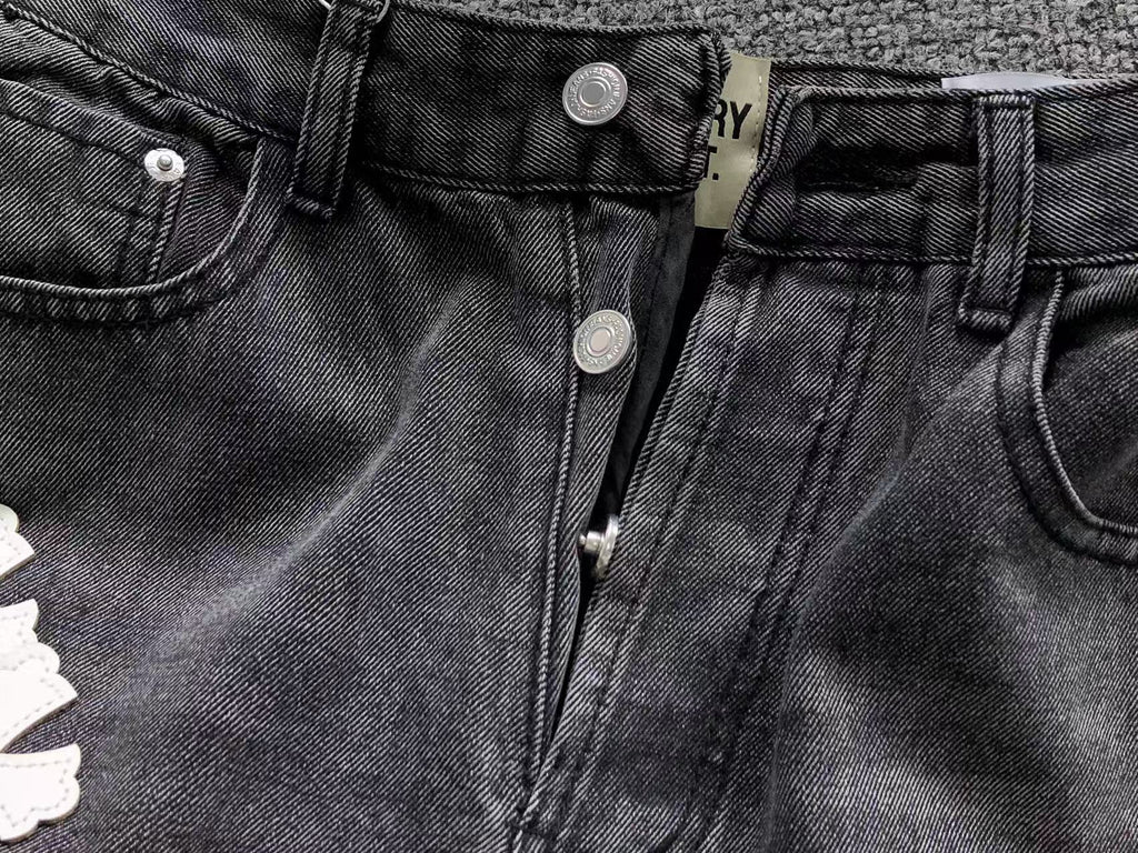 White Cross Patch Two-Tone Grey Jeans™