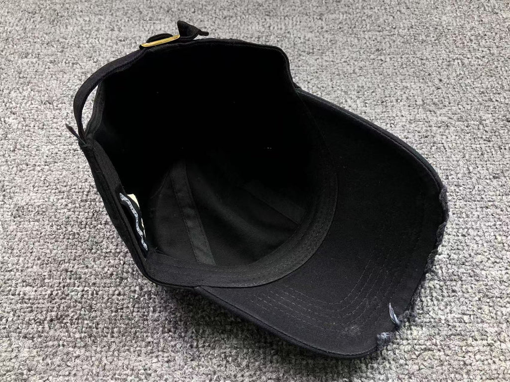 Triple Metallic & Leather Cross Torn Fabric Baseball Cap™