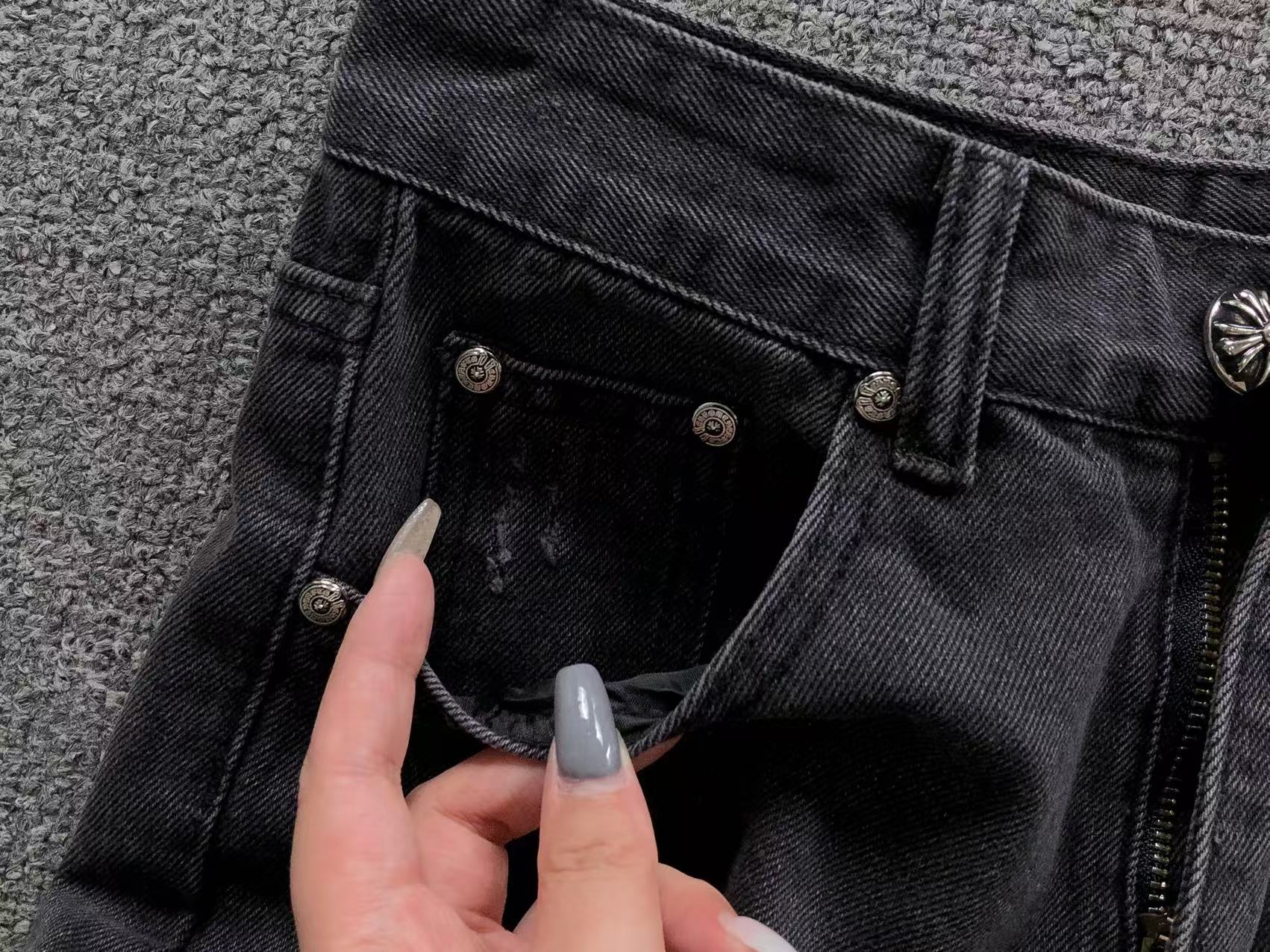 Black Cross Patch Dark Grey Jeans™