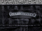 Black & Pink Cross Patch Baggy Black Jeans™