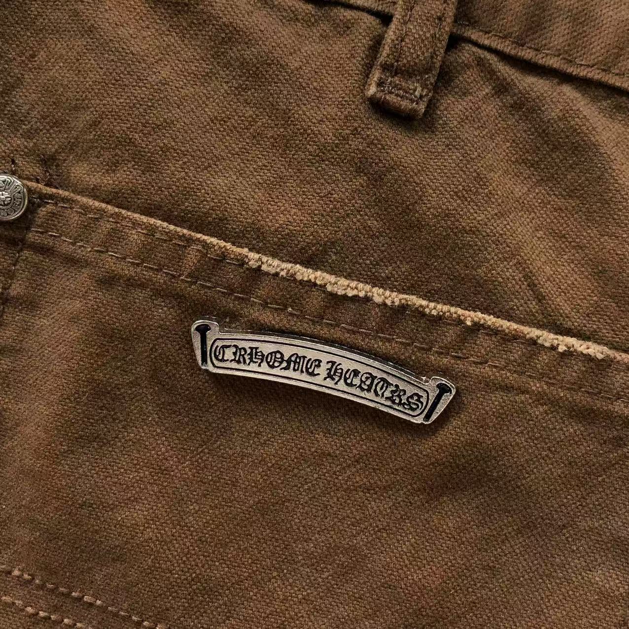 Black & Orange Cross Patch Brown Carpenter Pants™