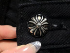 Green & White Cross Patch Black Denim Jeans™