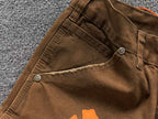 Black & Orange Cross Patch Brown Carpenter Pants™
