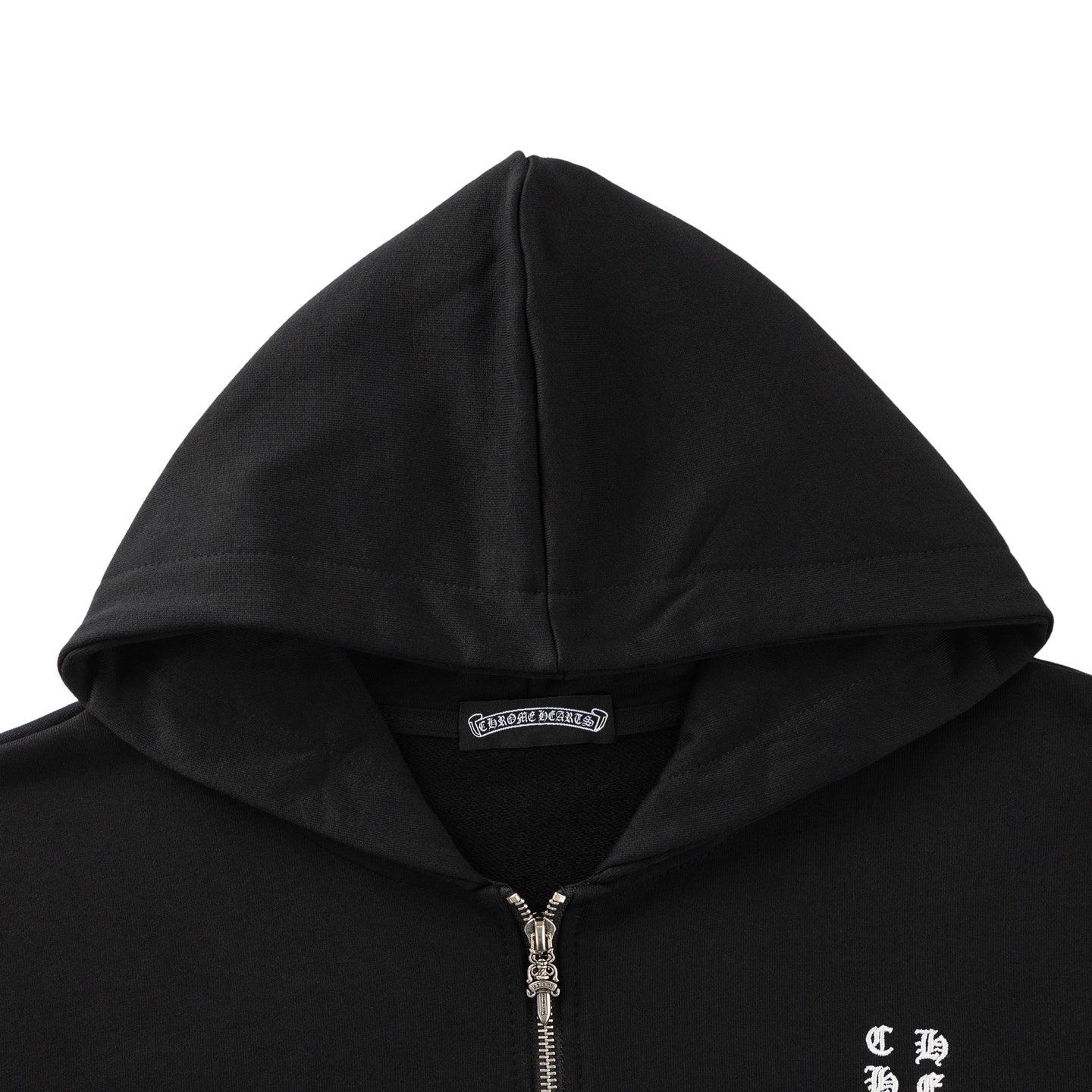 Typography Logo Black Full Zip Hoodie™