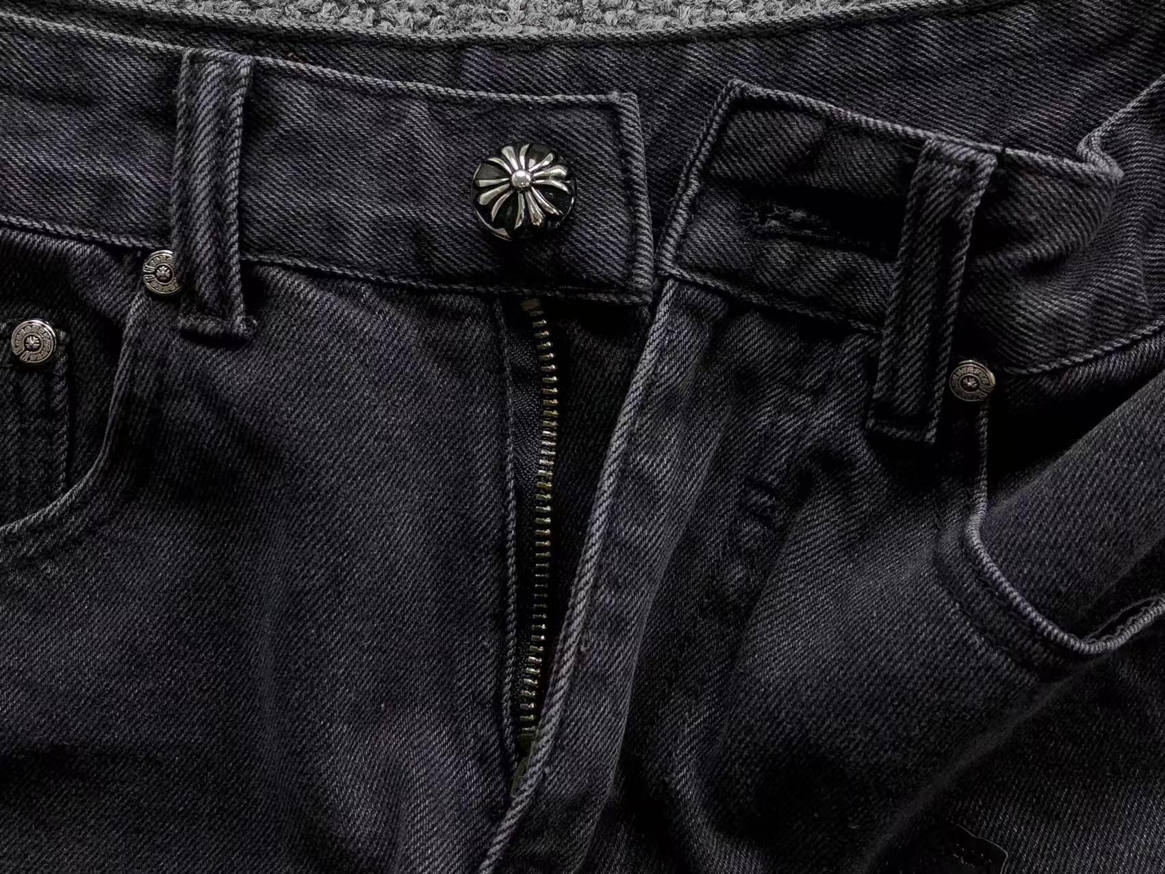 Black Cross Patch Dark Grey Jeans™