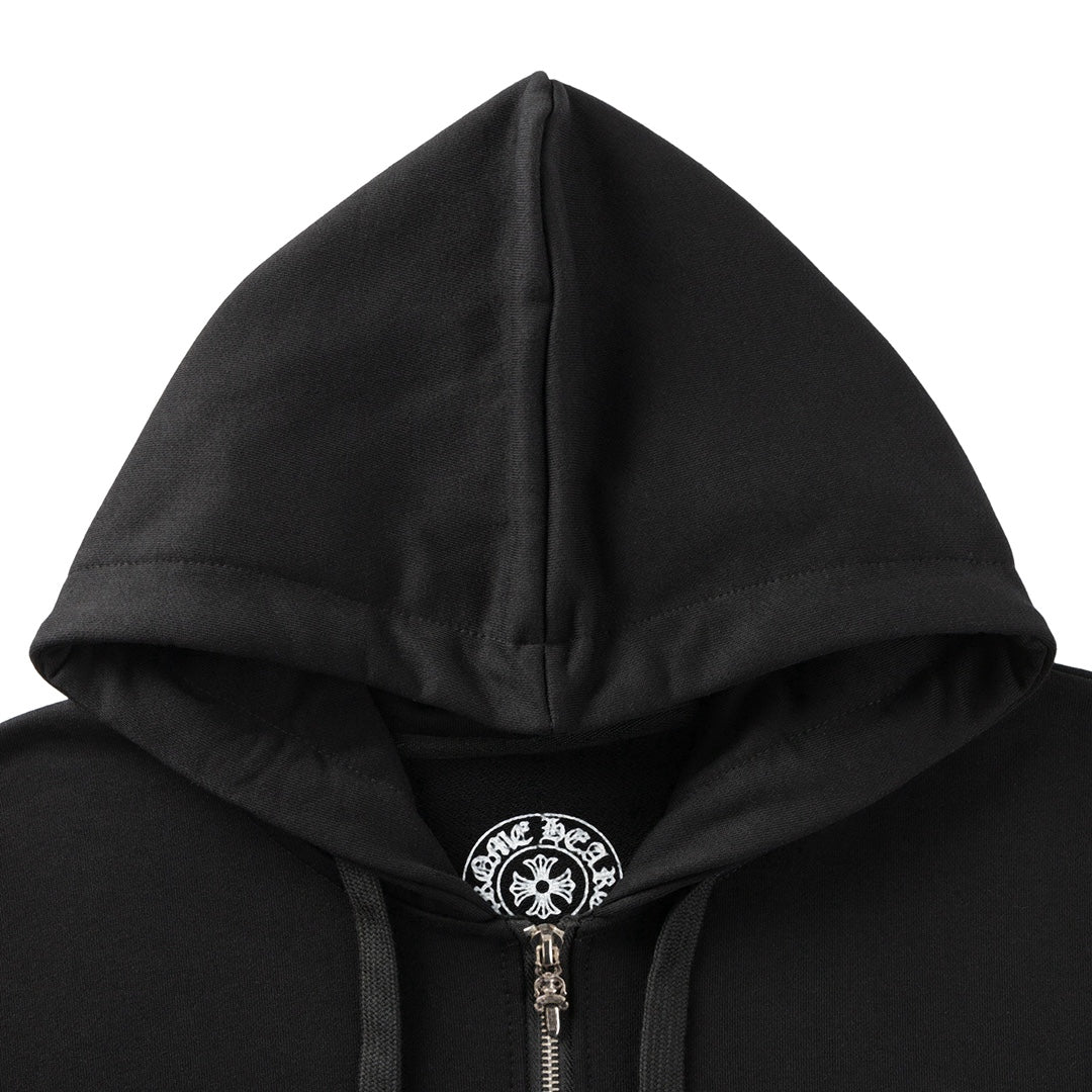 Big Cross Logo Black Full Zip Hoodie™