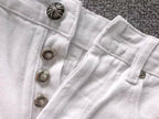Red & Pink Cross Patch White Denim Jeans™