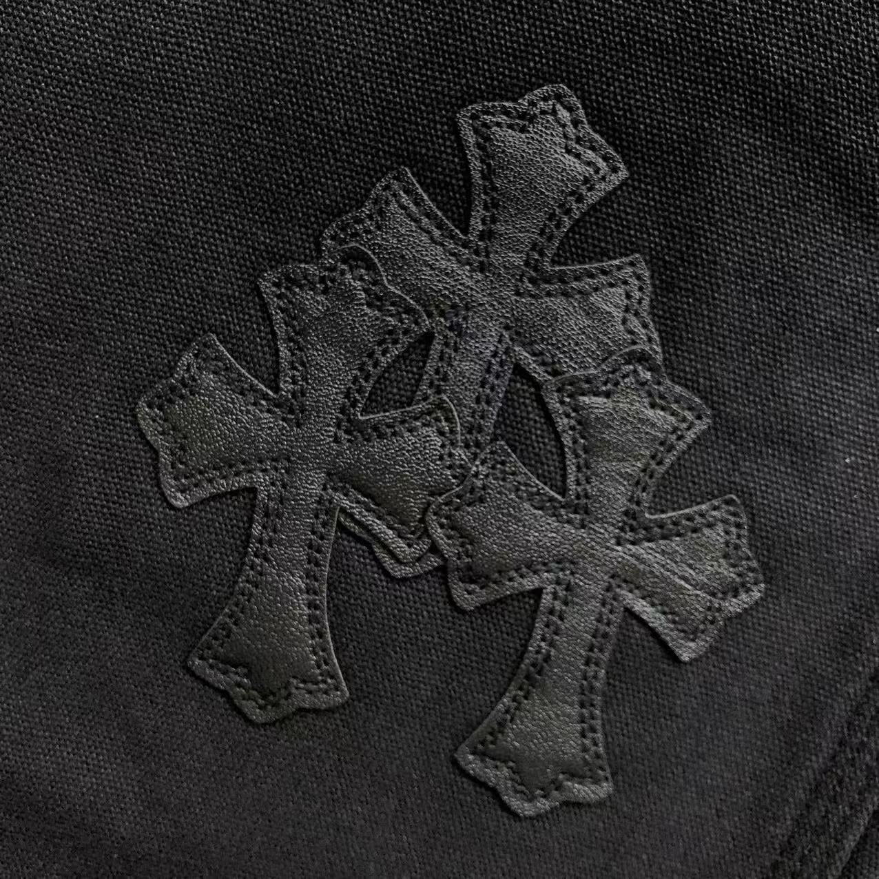 Black Cross Patch Black Carpenter Pants™