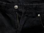 Black Cross Patch Black Jean Shorts™