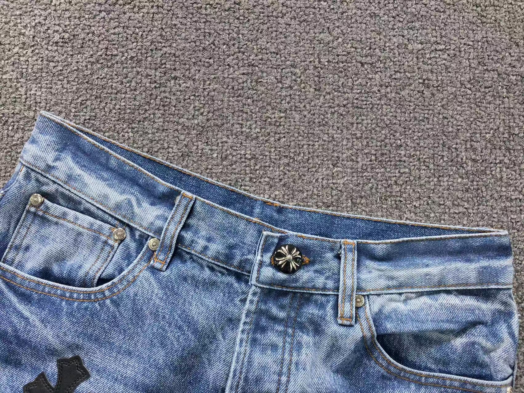 Black White & Blue Cross Patch Denim Jeans™