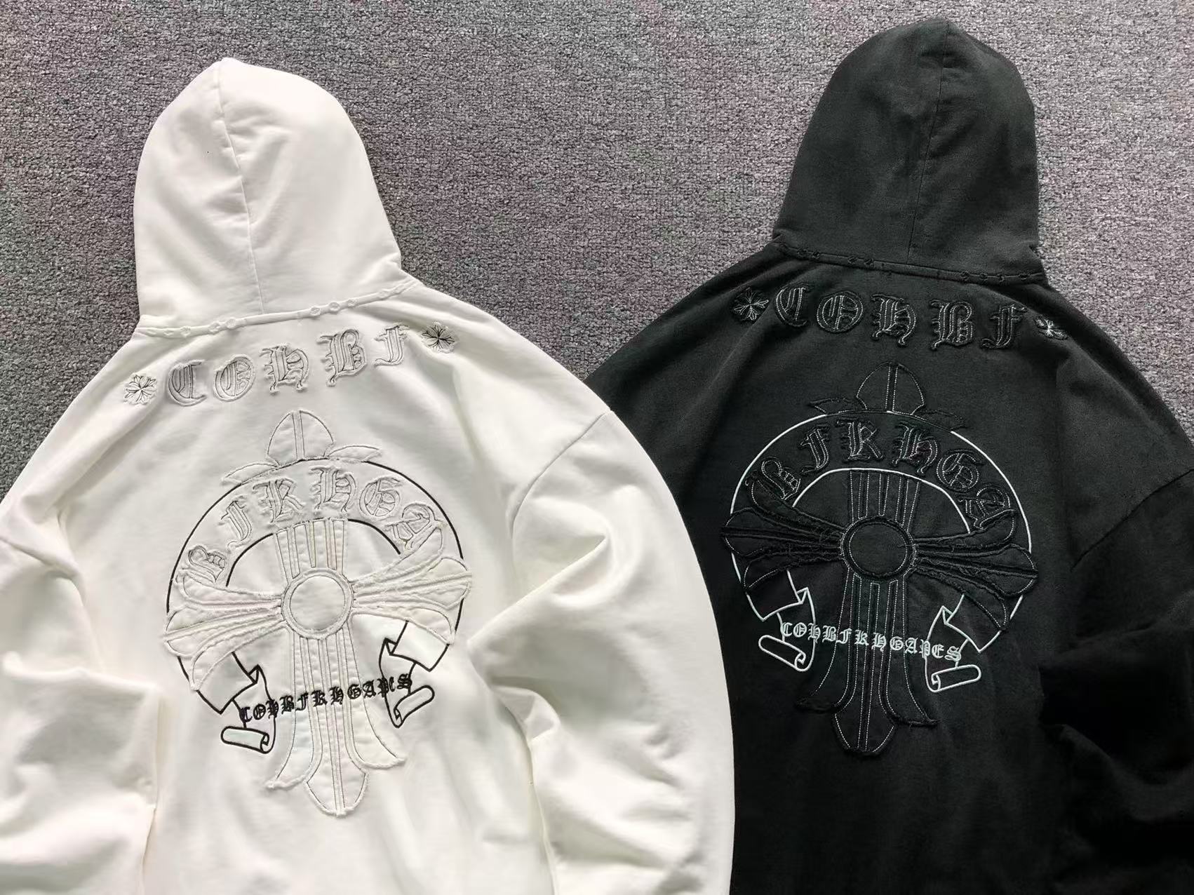 Cross & Horse Shoe Logo Torn Fabric Hoodie™