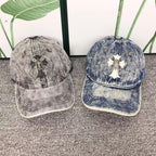 Leather & Metallic Cross Denim Baseball Cap™