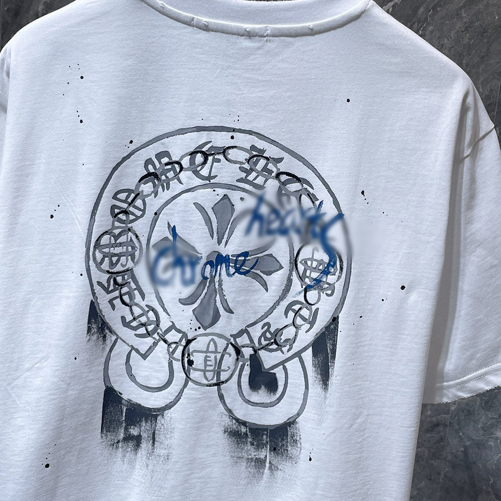 Graphic Horse Shoe Logo White T-Shirt™