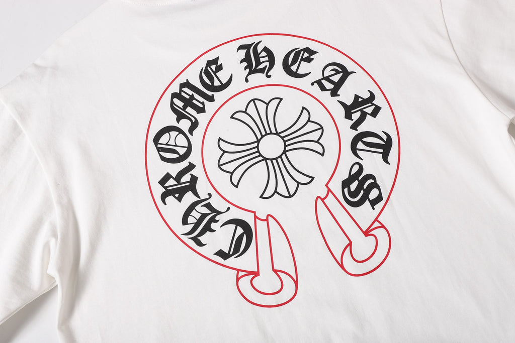 Red Outline Horseshoe White T-Shirt™