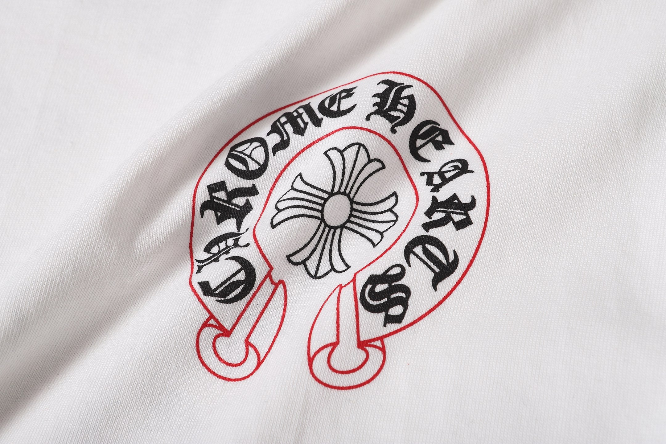 Red Outline Horseshoe White T-Shirt™