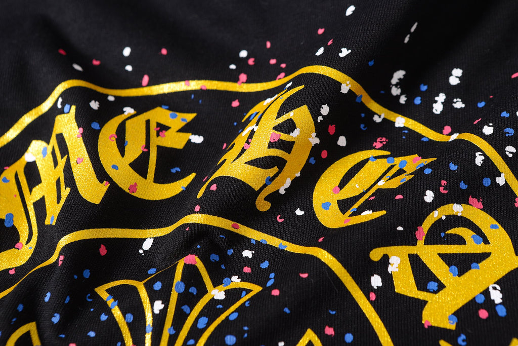 Paint Dots Yellow Horseshoe Black T-Shirt™