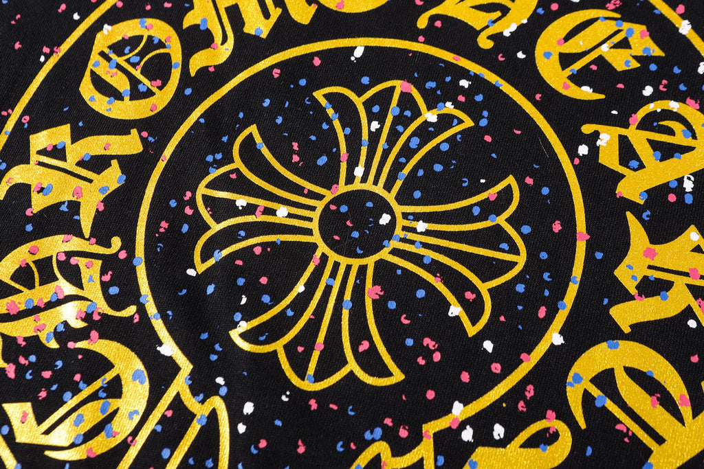 Paint Dots Yellow Horseshoe Black T-Shirt™