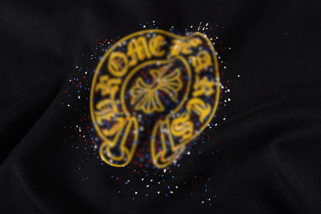 Paint Dots Yellow Horseshoe Black T-Shirt™