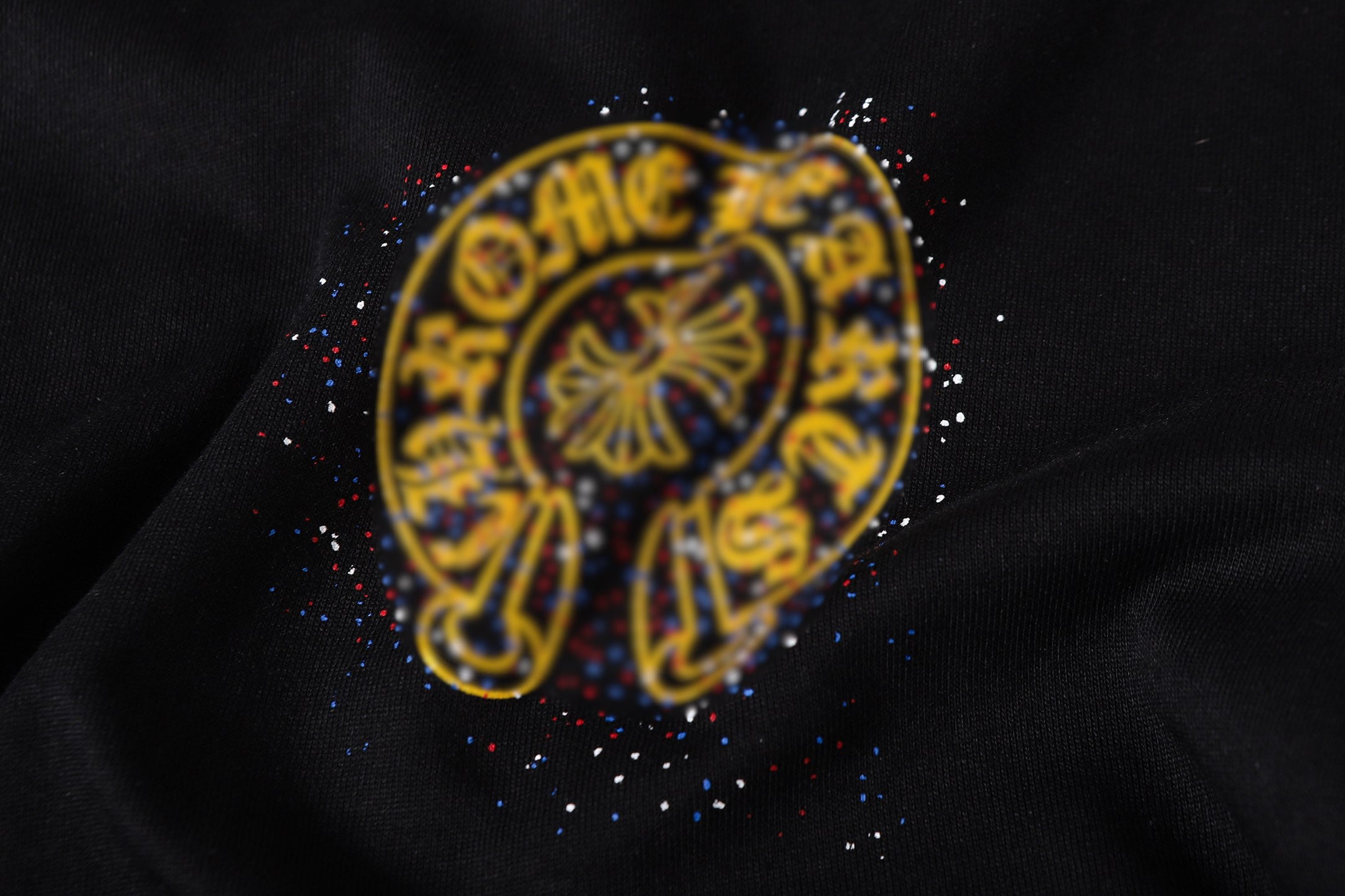 Paint Dots Yellow Horseshoe Black T-Shirt™