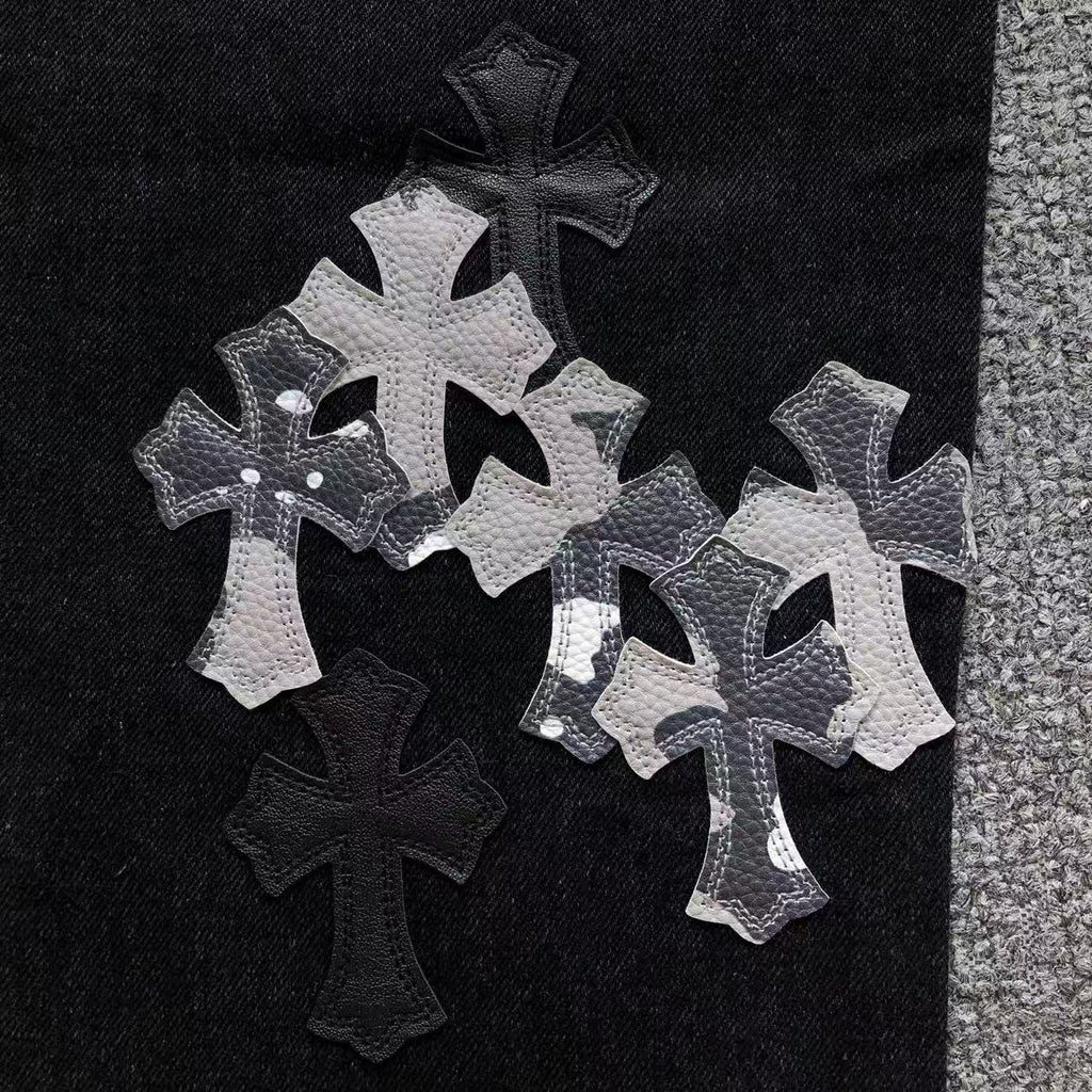 Black White Grey Cross Patch Black Denim Jeans™