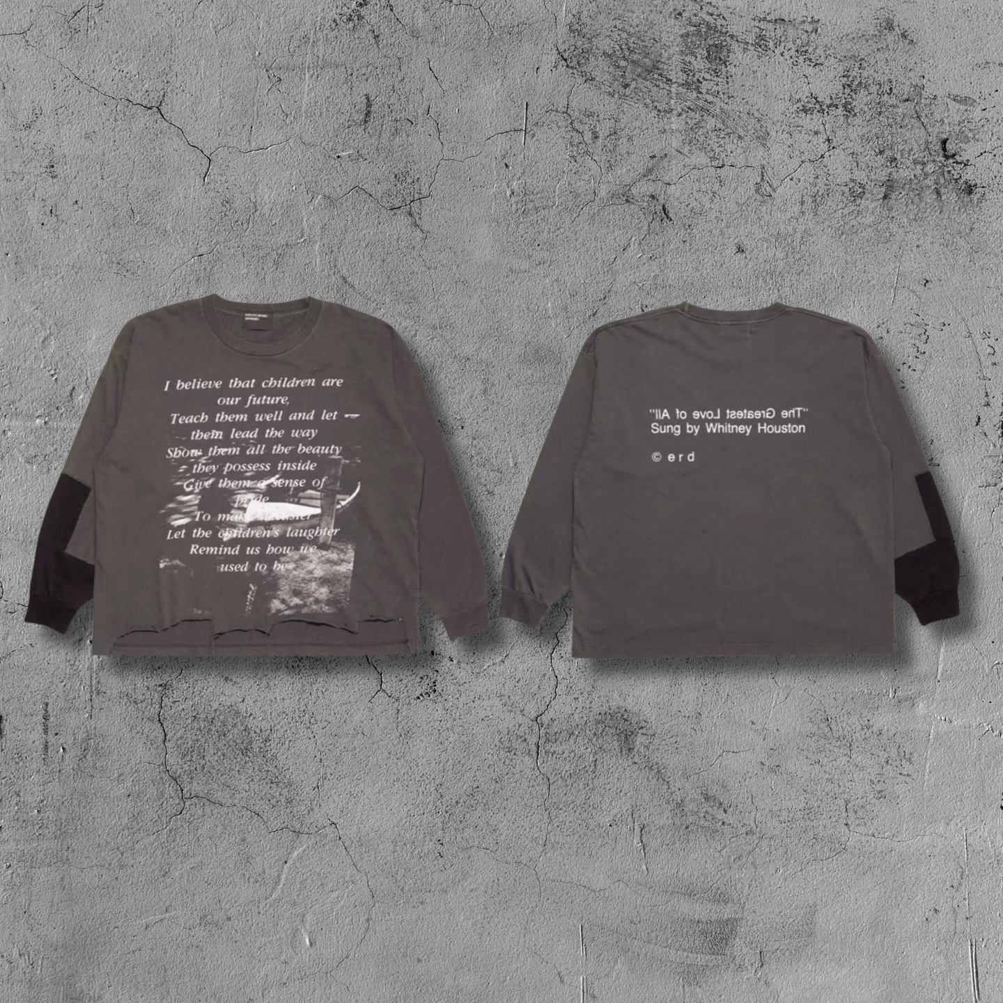 ER* The Greatest Love Distressed Gray Long Sleeve™