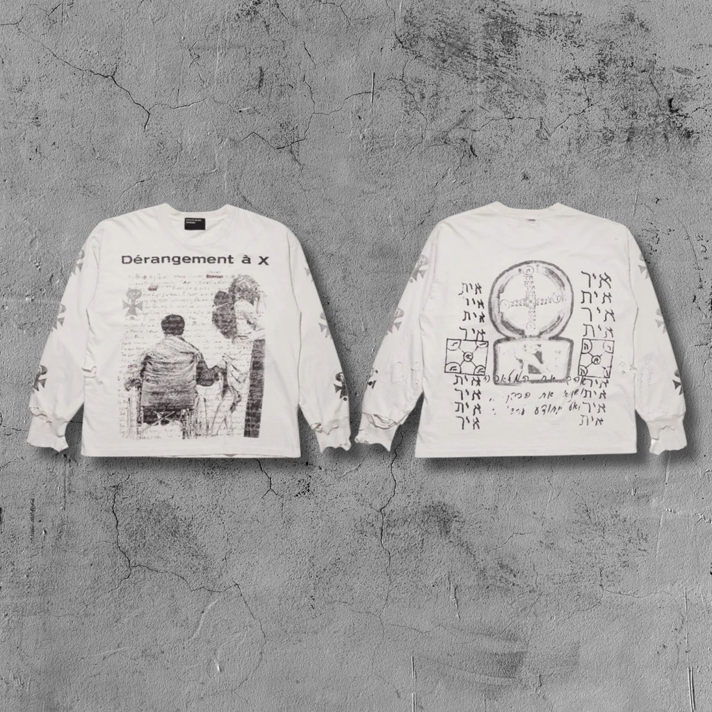 ER* Dérangement Distressed White Long Sleeve™