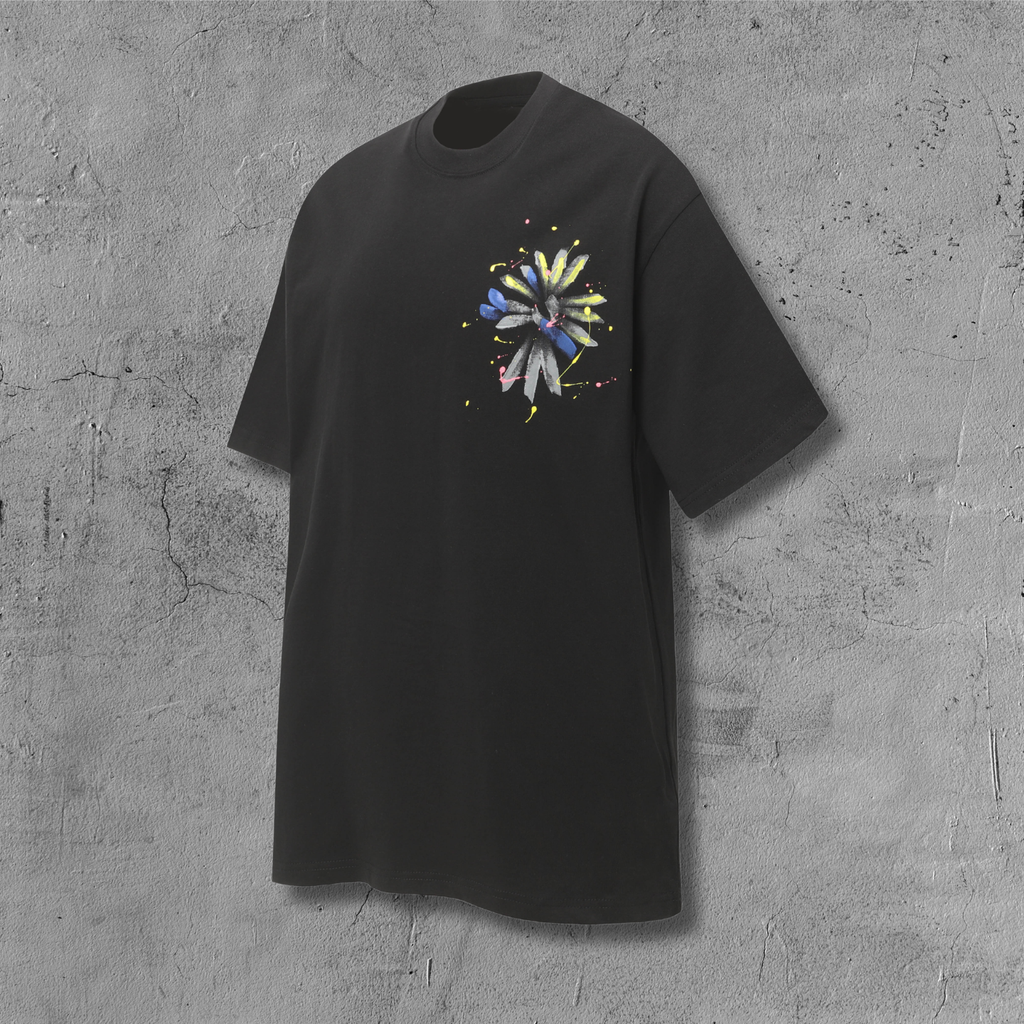 Blue Yellow Painted Cross Black T-Shirt™