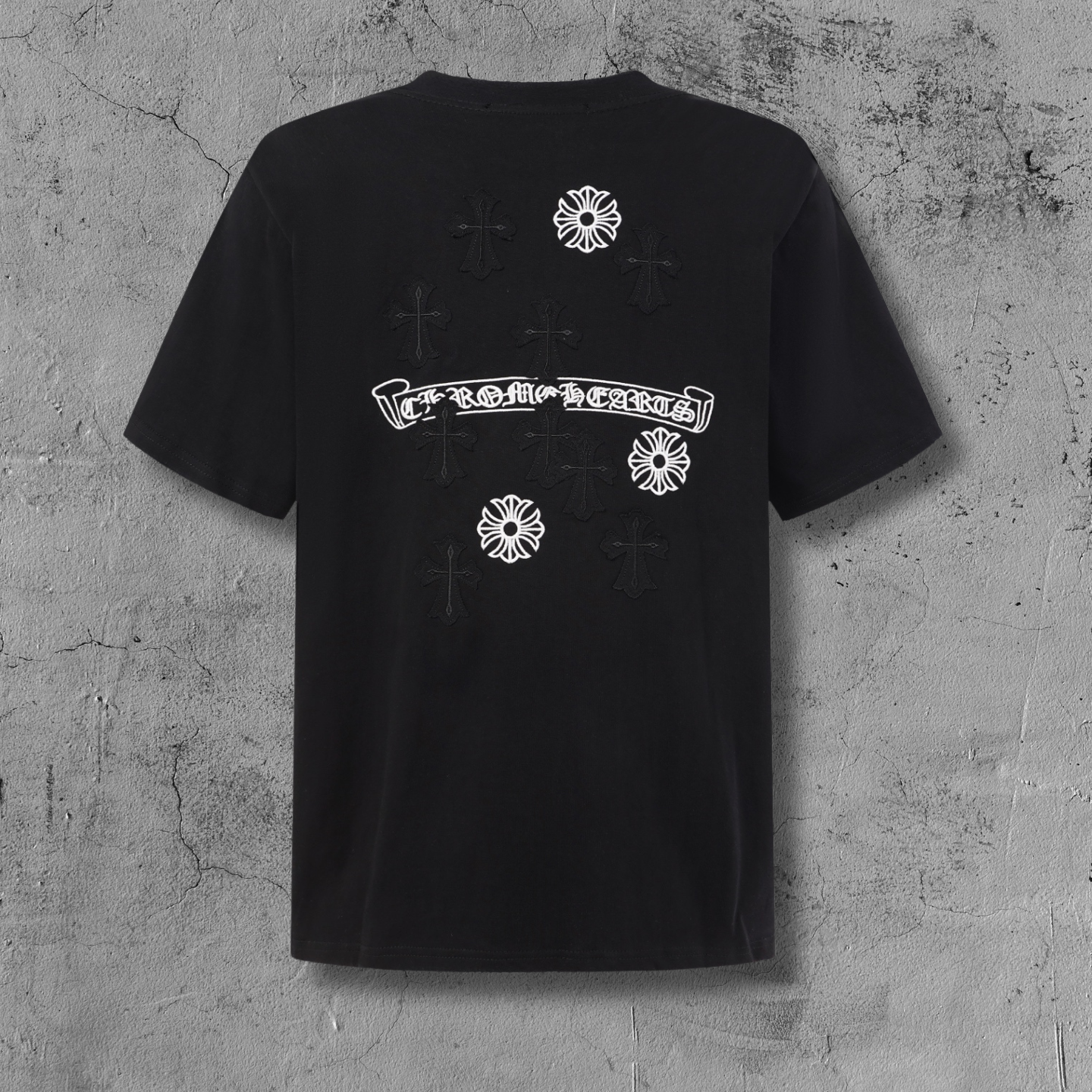 Cross Flower Banner Black T-Shirt™