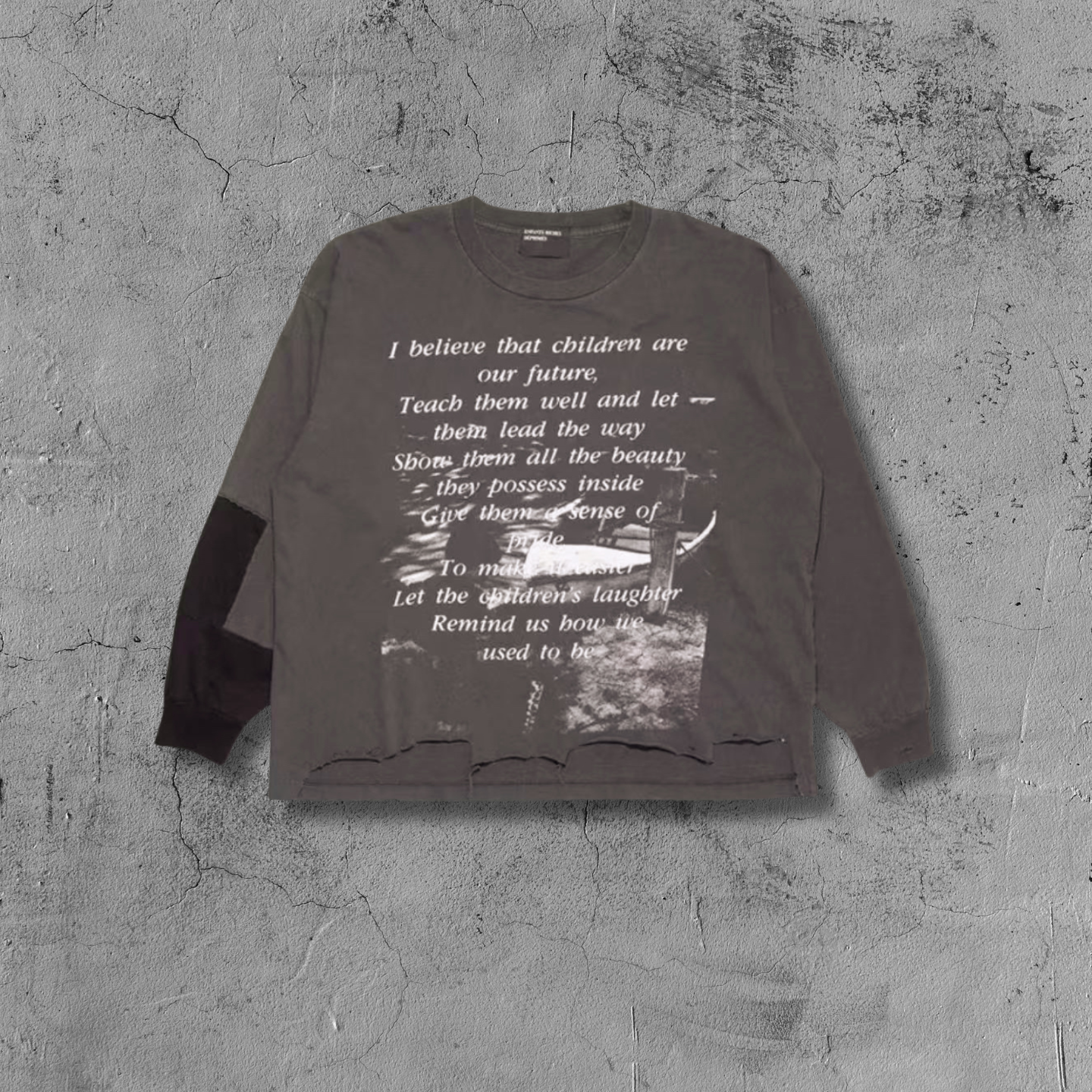 ER* The Greatest Love Distressed Gray Long Sleeve™