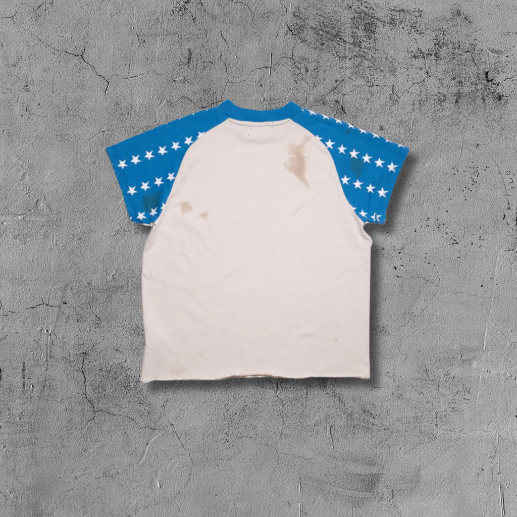 ER* Blue Star Sleeve White T-Shirt™