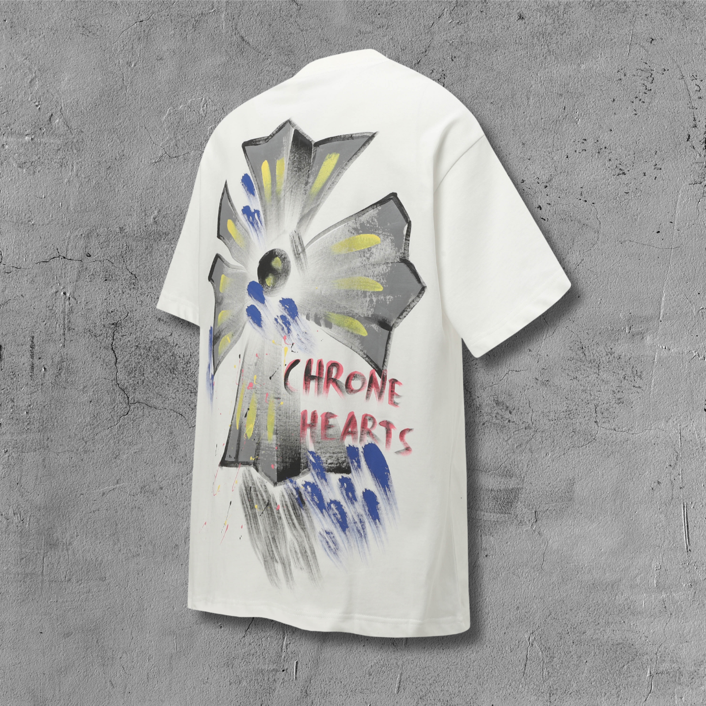 Blue Yellow Painted Cross White T-Shirt™