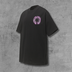 Pink Glow Embroidered Horseshoe Black T-Shirt™