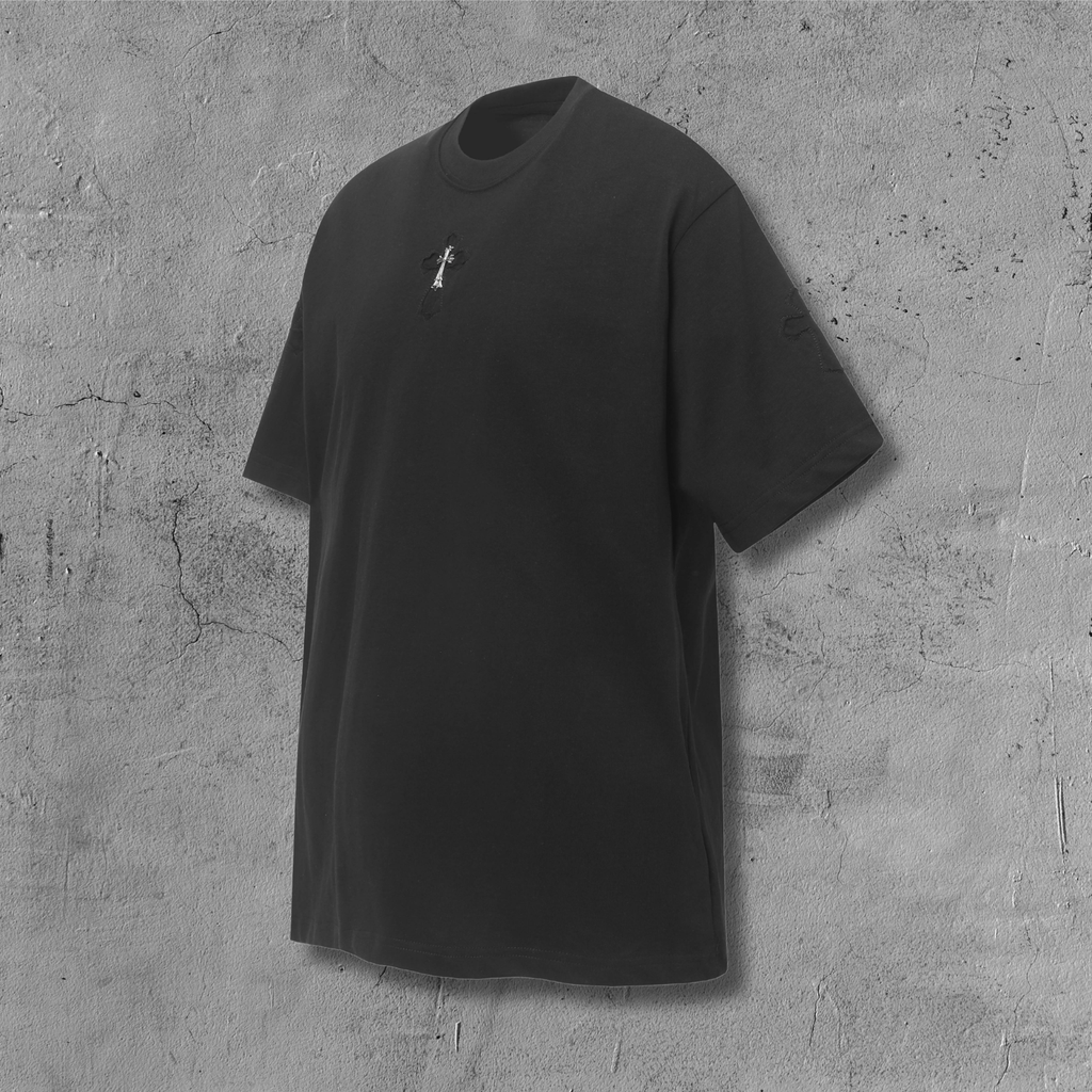 Metal Cross Patch Black T-Shirt™