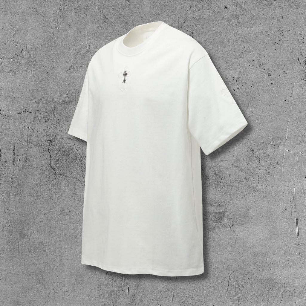 Metal Cross Patch White T-Shirt™