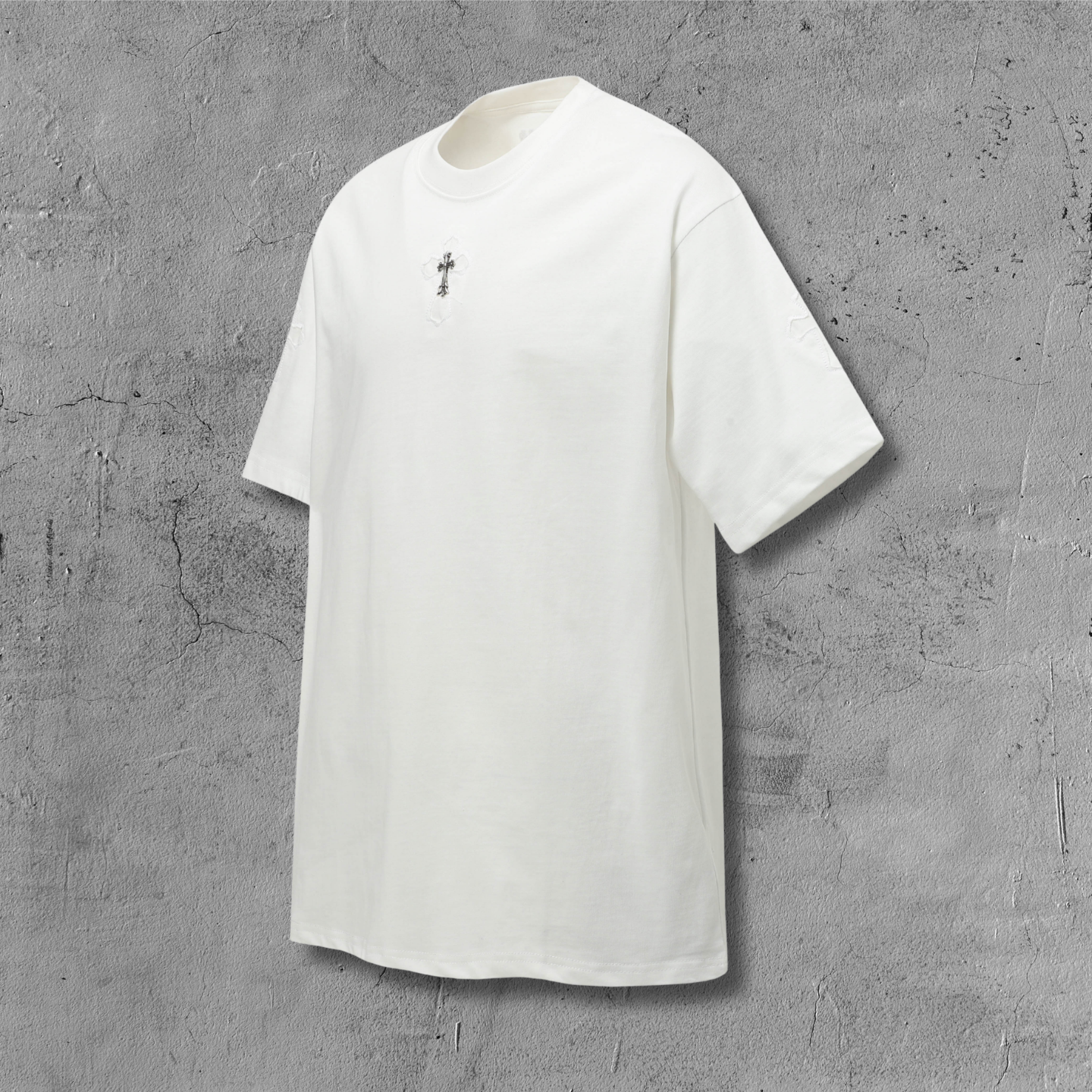 Metal Cross Patch White T-Shirt™