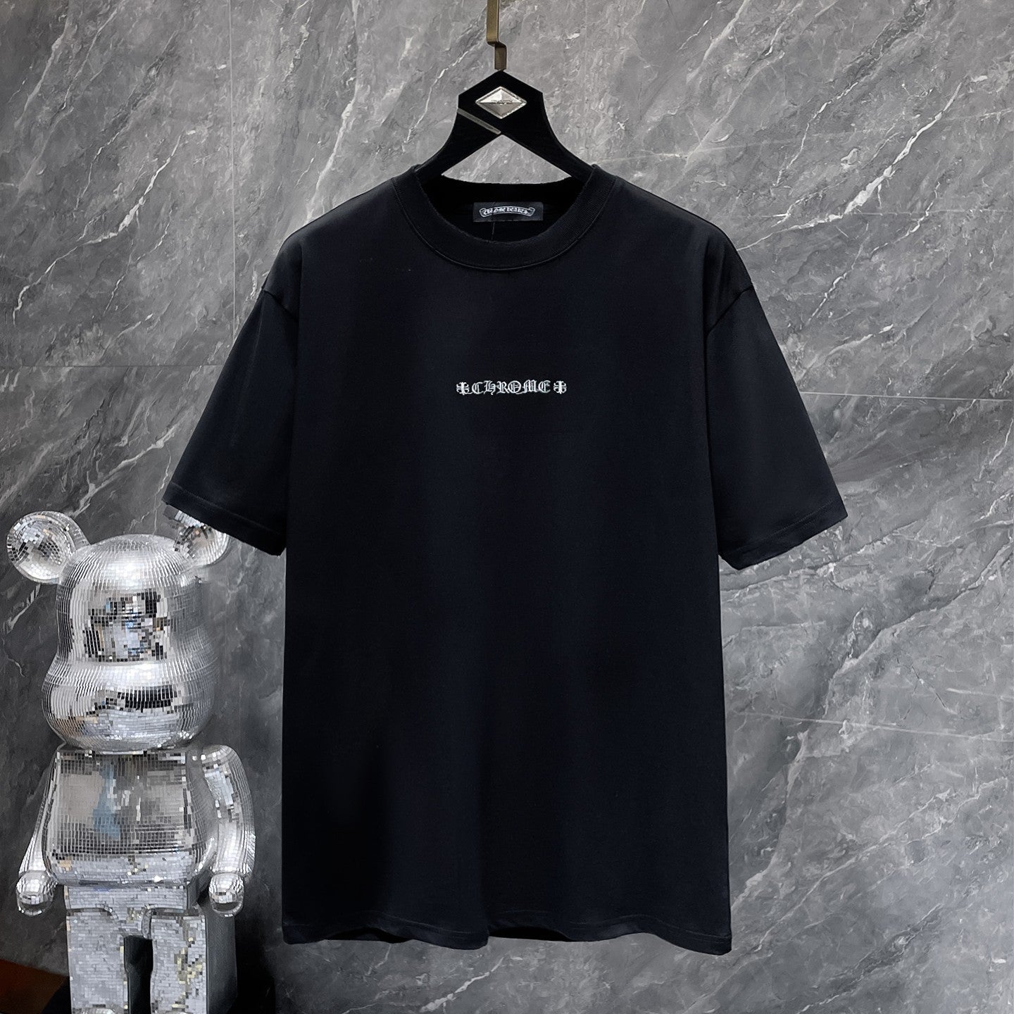 Monochrome Letter Patch Black T-Shirt™