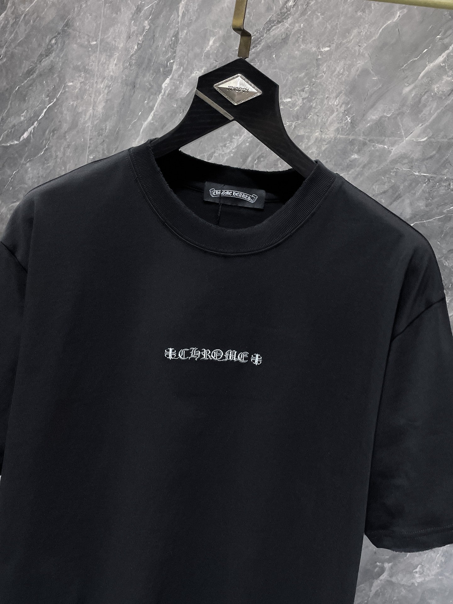 Monochrome Letter Patch Black T-Shirt™
