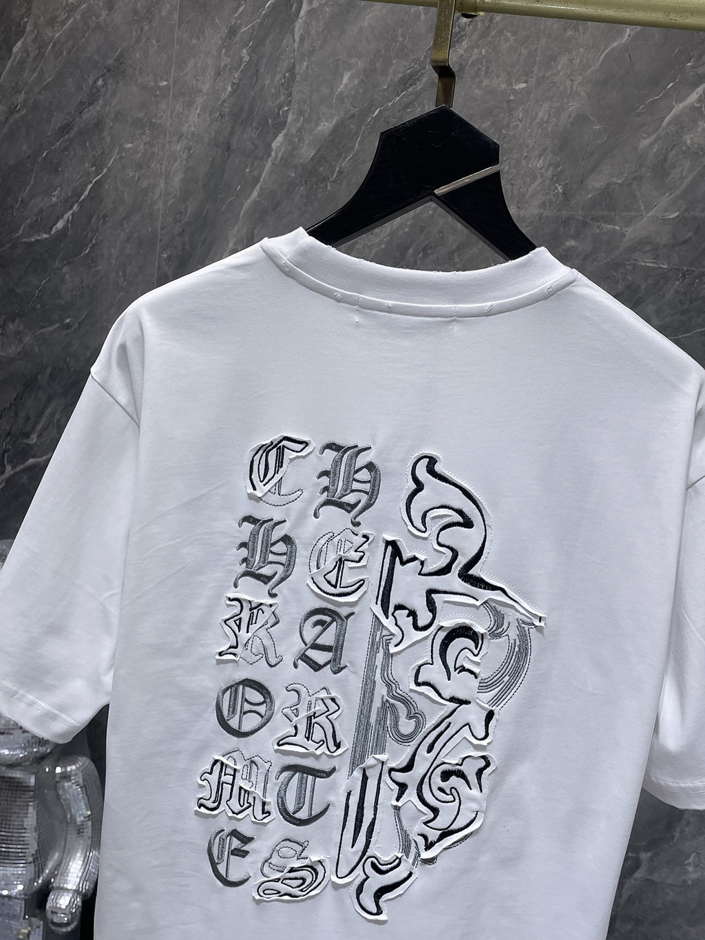 Monochrome Letter Patch White T-Shirt™