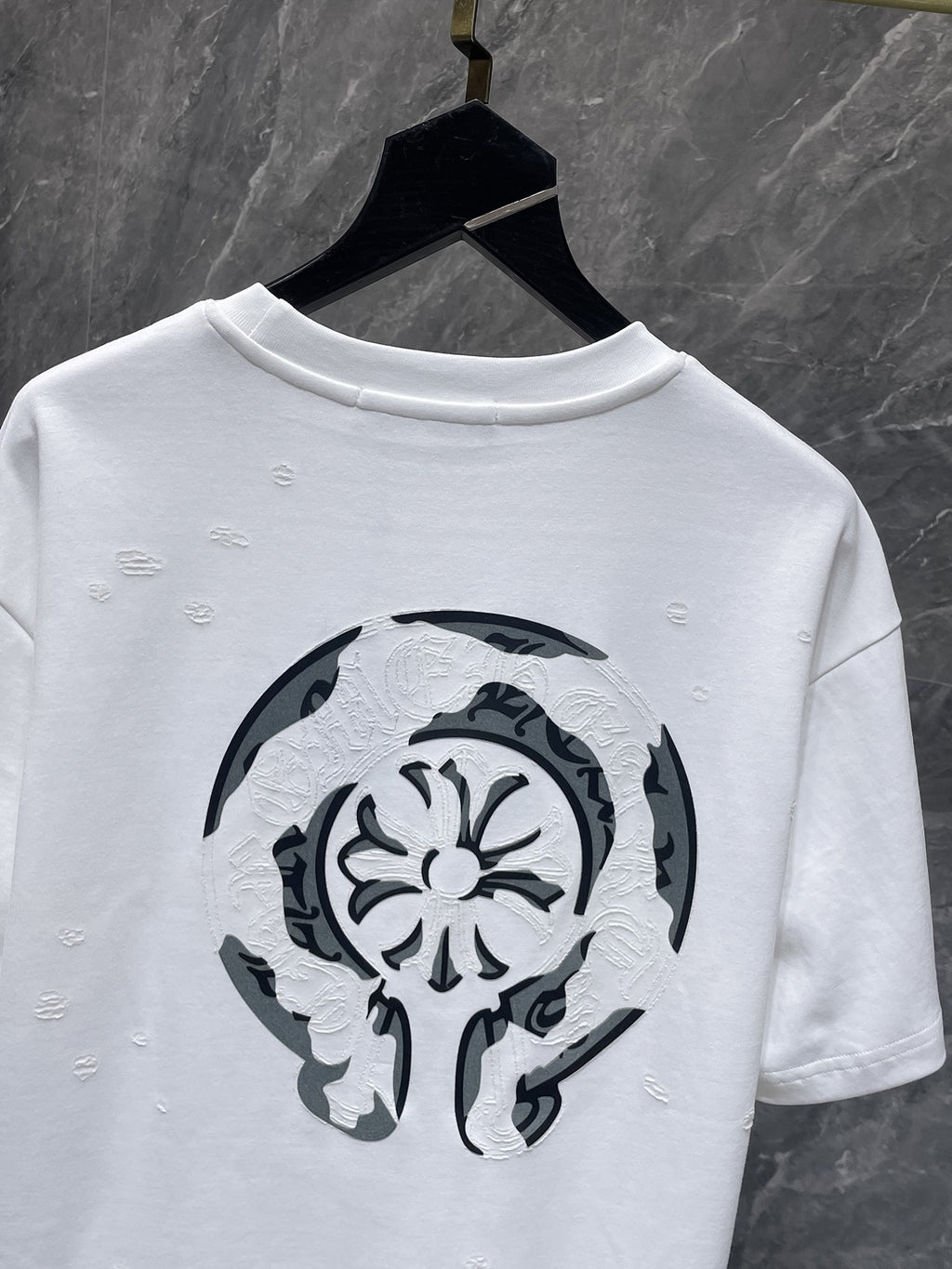 Distressed Horseshoe Cross White T-Shirt™